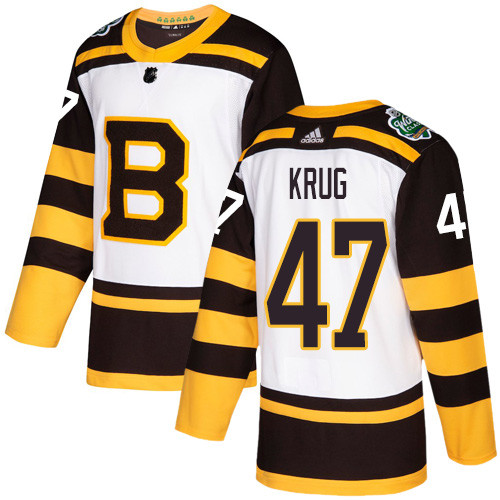 Adidas Bruins #47 Torey Krug White Authentic 2019 Winter Classic Stitched NHL Jersey