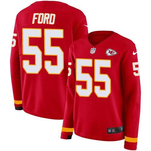 Nike Chiefs #55 Dee Ford Red Team Color Women's Stitched NFL Limited Long Sleeve Jersey