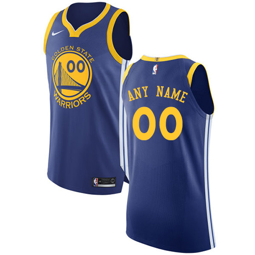 Youth Golden State Warriors Authentic Royal Blue Icon Edition Nike NBA Road Customized  Jersey