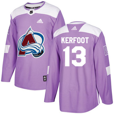 Adidas Avalanche #13 Alexander Kerfoot Purple Authentic Fights Cancer Stitched NHL Jersey