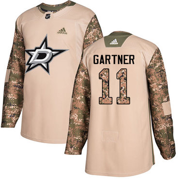 Adidas Stars #11 Mike Gartner Camo Authentic 2017 Veterans Day Stitched NHL Jersey