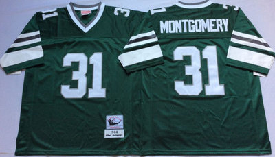 Eagles 31 Wilbert Montgomery Green Throwback Jersey