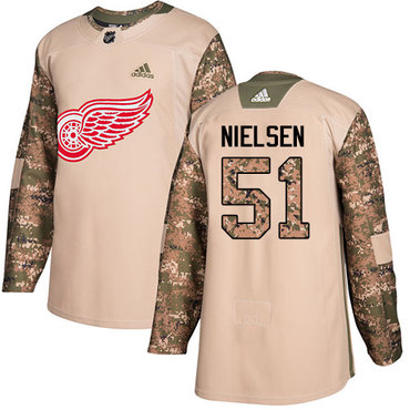 Adidas Red Wings #51 Frans Nielsen Camo Authentic 2017 Veterans Day Stitched NHL Jersey