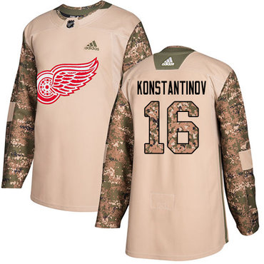 Adidas Red Wings #16 Vladimir Konstantinov Camo Authentic 2017 Veterans Day Stitched NHL Jersey