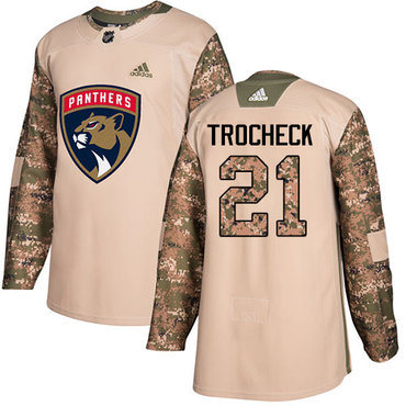 Adidas Panthers #21 Vincent Trocheck Camo Authentic 2017 Veterans Day Stitched NHL Jersey