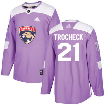 Adidas Panthers #21 Vincent Trocheck Purple Authentic Fights Cancer Stitched NHL Jersey