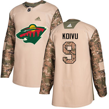 Adidas Wild #9 Mikko Koivu Camo Authentic 2017 Veterans Day Stitched NHL Jersey