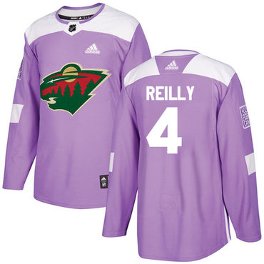 Adidas Wild #4 Mike Reilly Purple Authentic Fights Cancer Stitched NHL Jersey