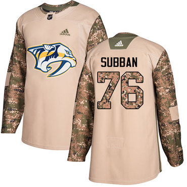 Adidas Predators #76 P.K Subban Camo Authentic 2017 Veterans Day Stitched NHL Jersey