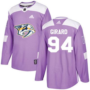 Adidas Predators #94 Samuel Girard Purple Authentic Fights Cancer Stitched NHL Jersey