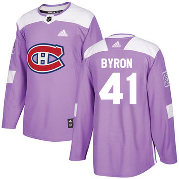 Adidas Canadiens #41 Paul Byron Purple Authentic Fights Cancer Stitched NHL Jersey