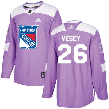 Adidas Rangers #26 Jimmy Vesey Purple Authentic Fights Cancer Stitched NHL Jersey