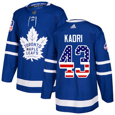 Adidas Maple Leafs #43 Nazem Kadri Blue Home Authentic USA Flag Stitched NHL Jersey