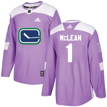 Adidas Canucks #1 Kirk Mclean Purple Authentic Fights Cancer Stitched NHL Jersey