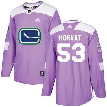 Adidas Canucks #53 Bo Horvat Purple Authentic Fights Cancer Stitched NHL Jersey