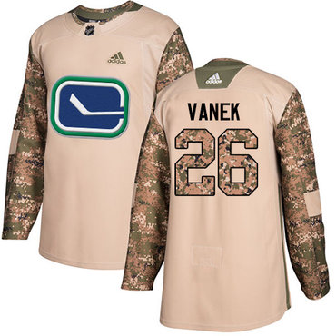 Adidas Canucks #26 Thomas Vanek Camo Authentic 2017 Veterans Day Stitched NHL Jersey