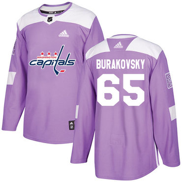 Adidas Capitals #65 Andre Burakovsky Purple Authentic Fights Cancer Stitched NHL Jersey