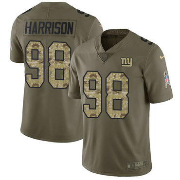 Nike Giants #98 Damon Harrison Olive Camo Men's Stitched NFL Limited 2017 Salute To Service Jersey