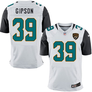 Nike Jaguars #39 Tashaun Gipson White Men's Stitched NFL Elite Jersey