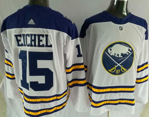 Adidas Sabres #15 Jack Eichel White Road Authentic Stitched NHL Jersey