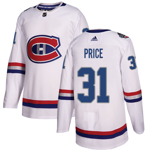 Adidas Canadiens #31 Carey Price White Authentic 2017 100 Classic Stitched NHL Jersey