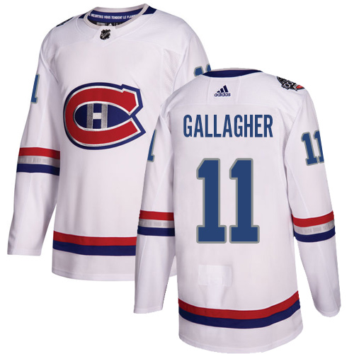 Adidas Canadiens #11 Brendan Gallagher White Authentic 2017 100 Classic Stitched NHL Jersey