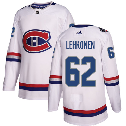 Adidas Canadiens #62 Artturi Lehkonen White Authentic 2017 100 Classic Stitched NHL Jersey