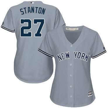 Women's New York Yankees #27 Giancarlo Stanton Grey Road Stitched MLB Jersey