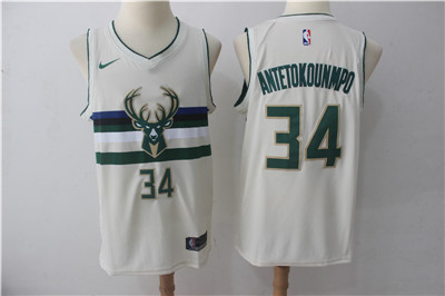 Nike Bucks #34 Giannis Antetokounmpo Cream City Edition Swingman Jersey