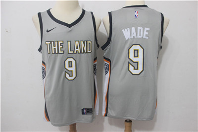 Nike Cavaliers #9 Dwyane Wade Gray Nike City Edition Swingman Jersey