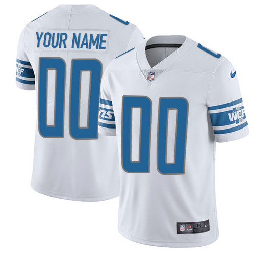 Men's Nike Detroit Lions White Customized Vapor Untouchable Player Limited Jersey