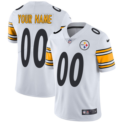 Men's Nike Pittsburgh Steelers White Customized Vapor Untouchable Player Limited Jersey