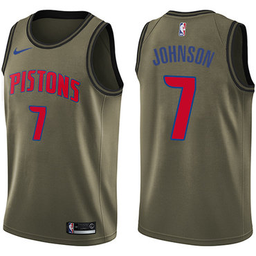 Nike Pistons #7 Stanley Johnson Green Salute to Service NBA Swingman Jersey