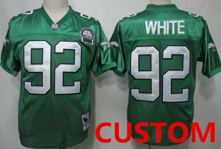 Custom Philadelphia Eagles  Light Green Throwback 99TH Jersey