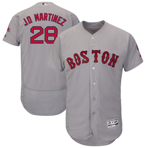 Boston Red Sox #28 J. D. Martinez Grey Flexbase Authentic Collection Stitched MLB Jersey