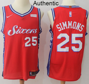 Nike Philadelphia 76ers #25 Ben Simmons Red Statement Edition NBA Swingman Jersey NBA Authentic Jersey