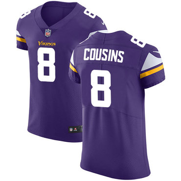 Nike Minnesota Vikings #8 Kirk Cousins Purple Team Color Men's Stitched NFL Vapor Untouchable Elite Jersey