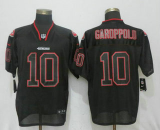 Men's San Francisco 49ers #10 Jimmy Garoppolo Lights Out Black Stitched NFL Nike Elite Jersey