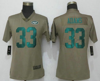 Women's New York Jets #33 Jamal Adams Olive 2017 Salute To Service Stitched NFL Nike Limited Jersey