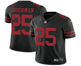 Youth San Francisco 49ers #25 Richard Sherman Black 2017 Vapor Untouchable Stitched NFL Nike Limited Jersey