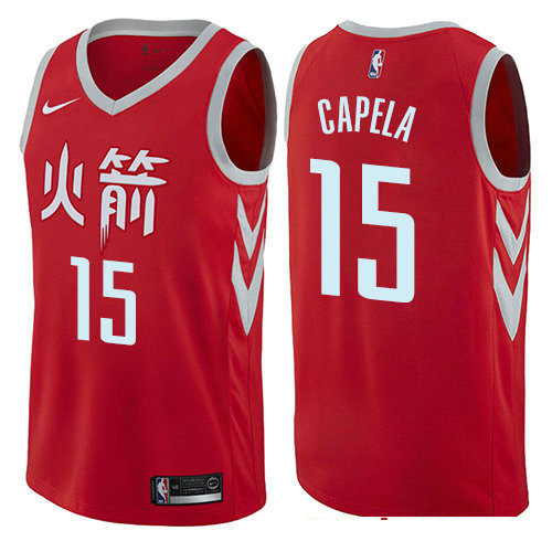 Houston Rockets #15 Clint Capela Red Nike NBA Men's Stitched Swingman Jersey City Edition