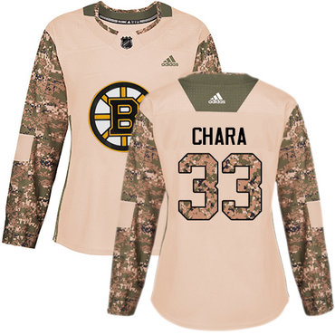 Adidas Boston Bruins #33 Zdeno Chara Camo Authentic 2017 Veterans Day Women's Stitched NHL Jersey