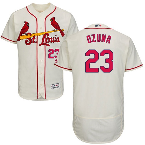 St. Louis Cardinals #23 Marcell Ozuna Cream Flexbase Authentic Collection Stitched MLB Jersey