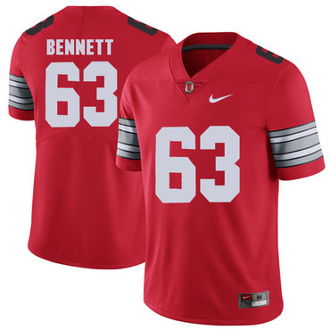 Ohio State Buckeyes 63 Michael Bennett Red 2018 Spring Game College Football Limited Jersey