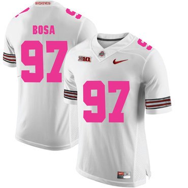 Ohio State Buckeyes 97 Joey Bosa White 2018 Breast Cancer Awareness College Football Jersey