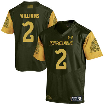 Notre Dame Fighting Irish 2 Dexter Williams Olive Green College Football Jersey