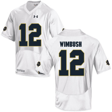 Notre Dame Fighting Irish 12 Brandon Wimbush White College Football Jersey