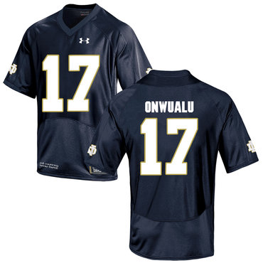 Notre Dame Fighting Irish 17 James Onwualu Navy College Football Jersey