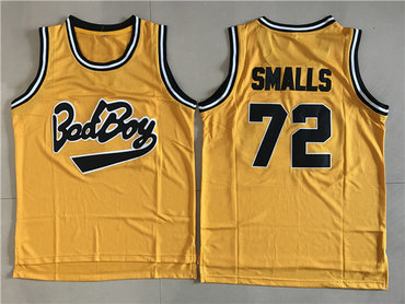 Bad Boy 72 Biggie Smalls Yellow Basketball Jersey