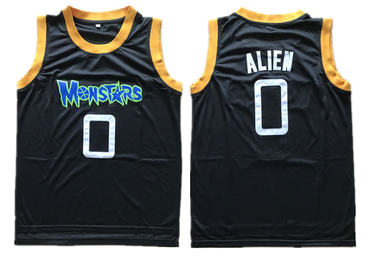 Monstars 0 Alien Black Space Jam Stitched Movie Jersey